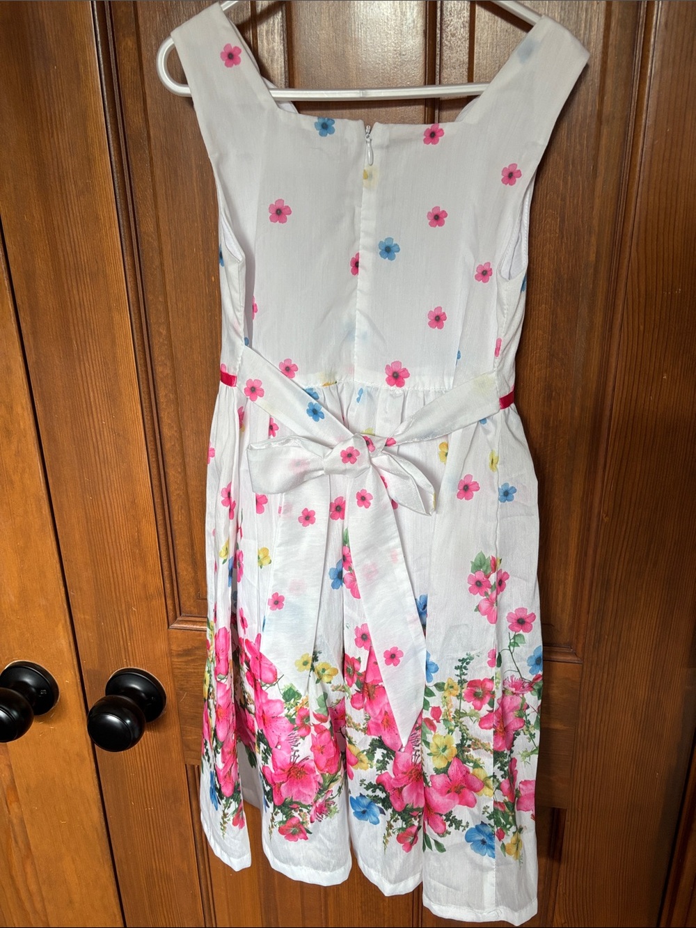Sunny Fashion Girls Floral Garden Fit & Flare Party Dress White Pink Size 7 - Picture 4 of 7